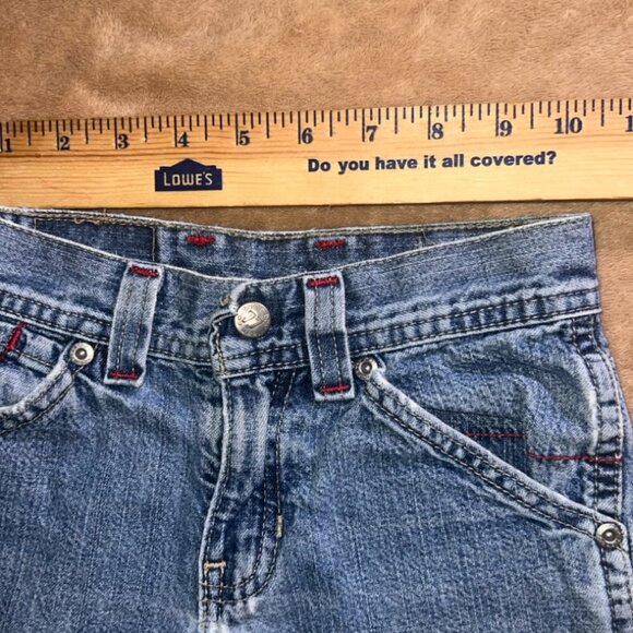 Vintage 90s Bugle Boy 4R Blue Denim Cargo Carpenter 4 Pocket Shorts (U) - Picture 2 of 7